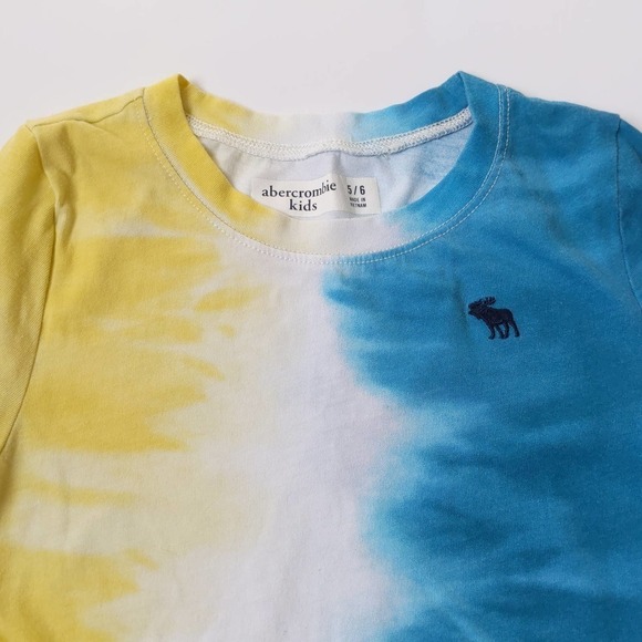 Abercrombie Blue Yellow Tie Dye Tee 5/6 - Picture 3 of 3